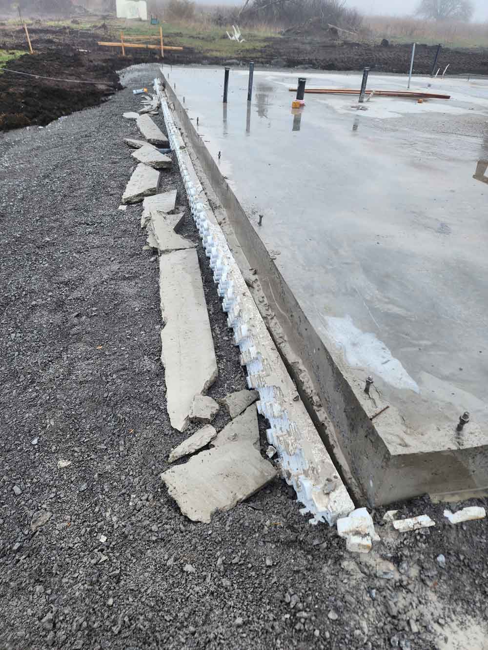 Cutting edge of concrete slab to ensure neat and straight line